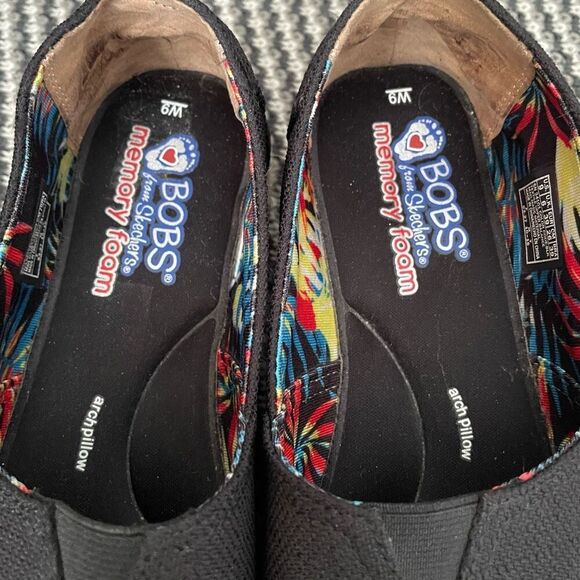 BOBS by Skechers black wedge espadrille women’s shoe size 9 - Picture 4 of 16